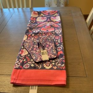 Vera Bradley BRAND NEW Beach Towel and BRAND NEW Flip Flops